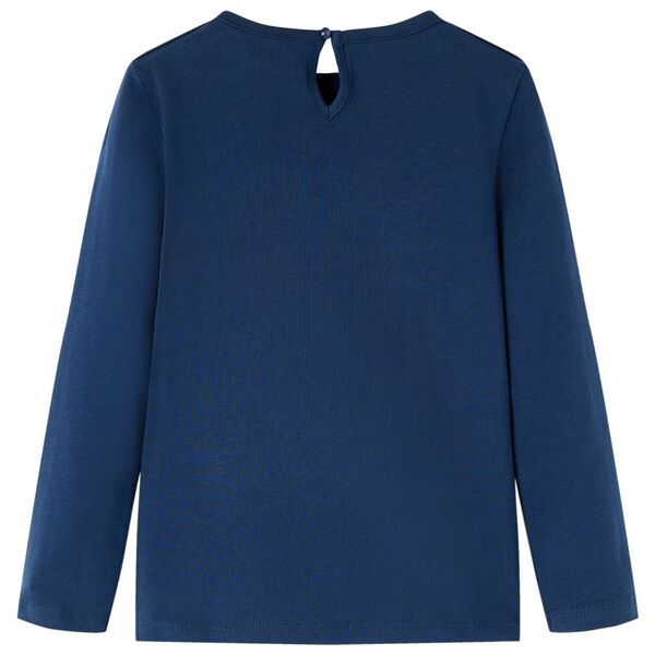 T-shirt med l&aring;nga &auml;rmar f&ouml;r barn marinbl&aring; 104