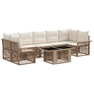 vidaXL Tr&auml;dg&aring;rdsoffset 8 st Beige och kr&auml;mvit konstrotting
