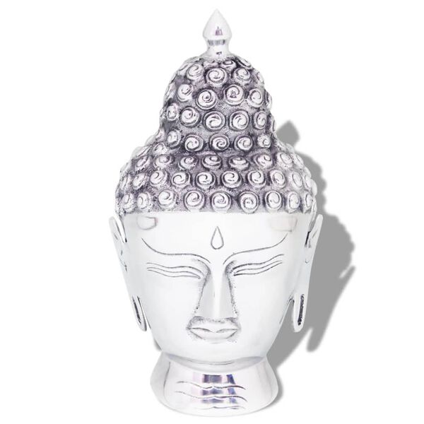 vidaXL Buddhahuvud-dekoration aluminium silver