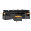 vidaXL Loungegrupp med dynor 6 delar svart konstrotting