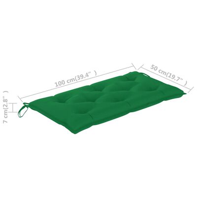 vidaXL Bänkdyna för trädgården grön 100x50x7 cm tyg
