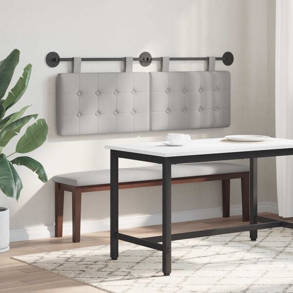 vidaXL H&auml;ngande Huvudgavel V&auml;ggmonterad Moln Gr&aring; 150 x 55 x 5 cm tyg