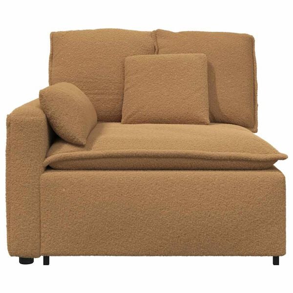 vidaXL Modulär soffa armstödsändmodul med dynor beige 100 cm