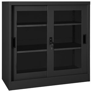 vidaXL Dokumentsk&aring;p med skjutd&ouml;rr antracit 90x40x90 cm st&aring;l