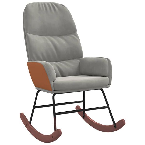 vidaXL Gungstol ljusgr&aring; sammet