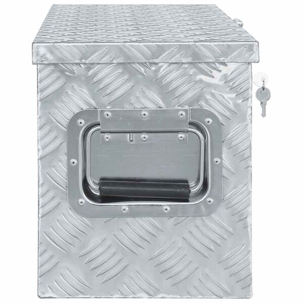 vidaXL Förvaringslåda aluminium 61,5x26,5x30 cm silver