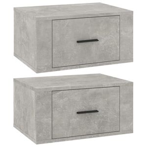 vidaXL V&auml;ggmonterat s&auml;ngbord 2 st Betonggr&aring; 50x36x25 cm
