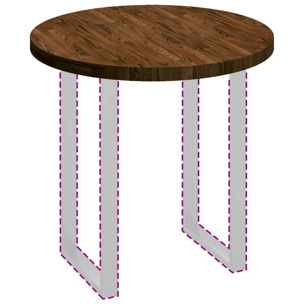 vidaXL Bordsskiva M&ouml;rkbrun &Oslash; 80 x 4 cm Massivt Ektr&auml;