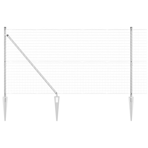 vidaXL St&auml;ngsel med stolpe Silver 1,2 x 10 m St&aring;l