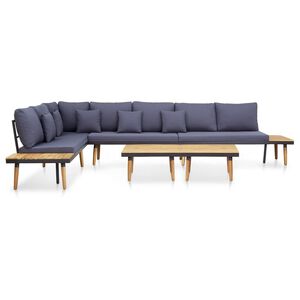 vidaXL Loungegrupp f&ouml;r tr&auml;dg&aring;rden med dynor 7-sits massivt akaciatr&auml;
