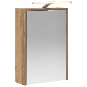 vidaXL Badrumsspegelsk&aring;p Artisan Ek 43 x 16 x 62.5 cm Konstruerat tr&auml;