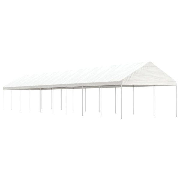 vidaXL Paviljong med tak vit 20,07x4,08x3,22 m polyeten