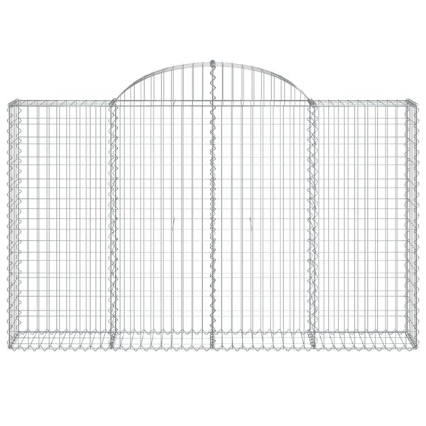 vidaXL Gabioner bågformade 11 st 200x30x120/140 cm galvaniserat järn