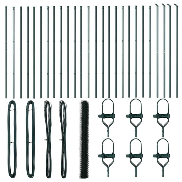 vidaXL St&auml;ngselstolpe Gr&ouml;n 50 x 1,5 m (36 mm maskor) St&aring;l och PVC