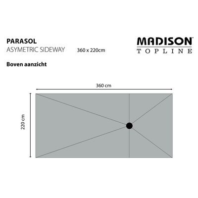 Madison Parasoll Asymmetric Sideway 360x220 cm grå PC15P014