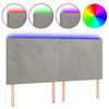 vidaXL S&auml;nggavel LED ljusgr&aring; 160x5x118/128 cm sammet