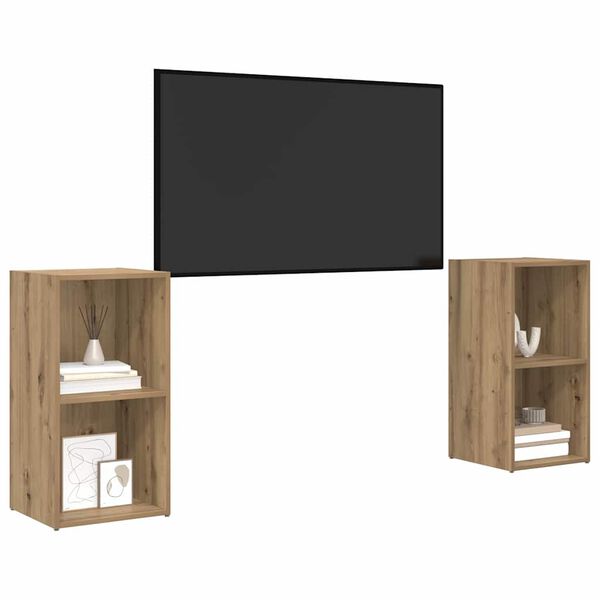 vidaXL TV-b&auml;nkset 2 pcs Artisan Ek 72 x 35 x 36,5 cm Konstruerat tr&auml;
