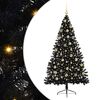 vidaXL Konstgjord F&ouml;rbelyst Julgran Svart 180 cm PVC