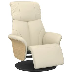 vidaXL Reclinerf&aring;t&ouml;lj med fotst&ouml;d gr&auml;ddvit konstl&auml;der