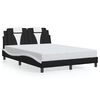 vidaXL Bed Frame "Viana" without Mattress Black and White 140x190 cm Faux Leather