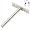 vidaXL Konsoler f&ouml;r flytande hyllplan 12st osynlig &Oslash;10x100 mm kolst&aring;l