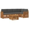 vidaXL Utomhussoffset 6 st Naturlig och Antracit Polyester