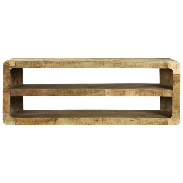 vidaXL TV-sk&aring;p med hylla Brun 100 x 32 x 36 cm Massivt Mangotr&auml;