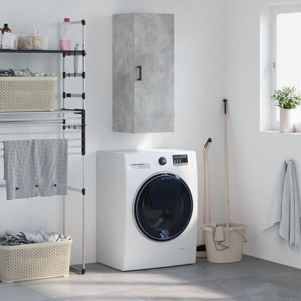 vidaXL V&auml;ggsk&aring;p betonggr&aring; 34,5x34x90 cm