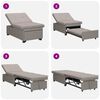 vidaXL Pull Out Sofa Bed Taupe 194 x 50 x 82 cm tyg