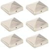 vidaXL Stolphattar pyramid 6 st rostfritt st&aring;l 81x81 mm