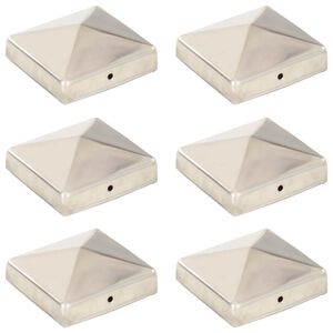 vidaXL Stolphattar pyramid 6 st rostfritt st&aring;l 81x81 mm