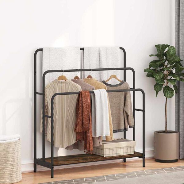 vidaXL Klädställning Rökt ek 90 x 30 x 100,5 cm Konstruerat trä