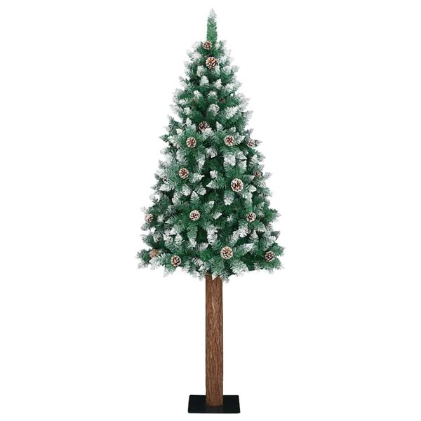 vidaXL Smal julgran med 300 LED-lampor Gr&ouml;n 180 cm PVC och solid furu