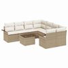 vidaXL Trädgårdsoffset 9 pcs Beige Poly rattan