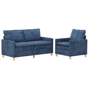 vidaXL Soffset 2 st Bl&aring; Polyester
