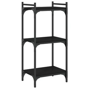 vidaXL Bokhylla 3 hyllplan svart 40x30x86 cm konstruerat tr&auml;