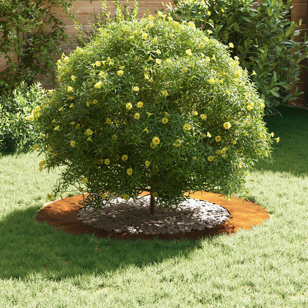 vidaXL lämplig för Flat trädring Brun Ø60 / 90 cm cortenstål