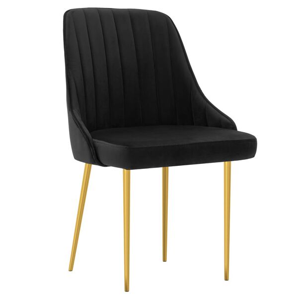 vidaXL Matstolar 2 st svart sammet