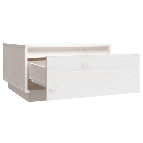 vidaXL Soffbord vit 55x56x32 cm massiv furu