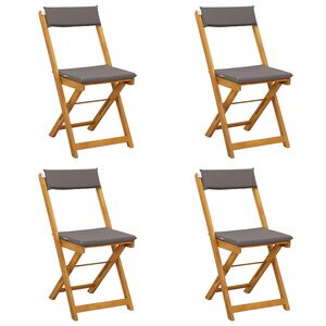 vidaXL Utem&ouml;bler Bistro Stolar 4 pcs M&ouml;rkgr&aring; 40 x 53 x 80 cm