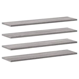vidaXL V&auml;gghyllor 4 st gr&aring; sonoma 80x20x1,5 cm konstruerat tr&auml;