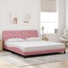vidaXL Bed Frame without Mattress Pink 180x200 cm Velvet
