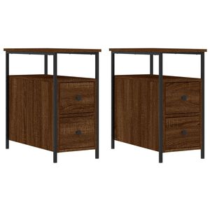 vidaXL S&auml;ngbord 2 st brun ek 30x60x60 cm konstruerat tr&auml;