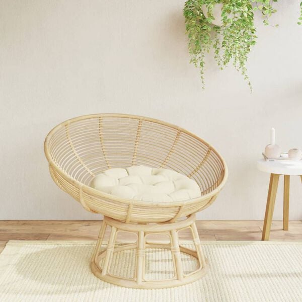 vidaXL Rund dyna gr&auml;ddvit &Oslash; 60 x11 cm oxfordtyg