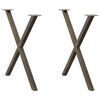 vidaXL Matbordsben X-formade 2 st naturst&aring;l 70x(72-73) cm st&aring;l