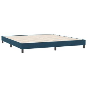 vidaXL S&auml;ngram utan madrass m&ouml;rkbl&aring; 180x220 cm sammet