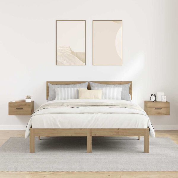 vidaXL Nattduksbord 2 pcs artisan ek 35 x 35 x 20 cm Konstruerat tr&auml;