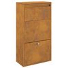 vidaXL Paketbox med lagring Rostig 44 x 22 x 82 cm V&auml;derbest&auml;ndig st&aring;l