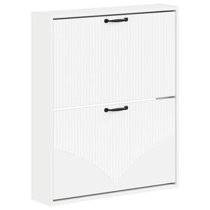 vidaXL V&auml;ggmonterad skosk&aring;p HOORN 71 x 17 x 86 cm Konstruerat tr&auml; Vit