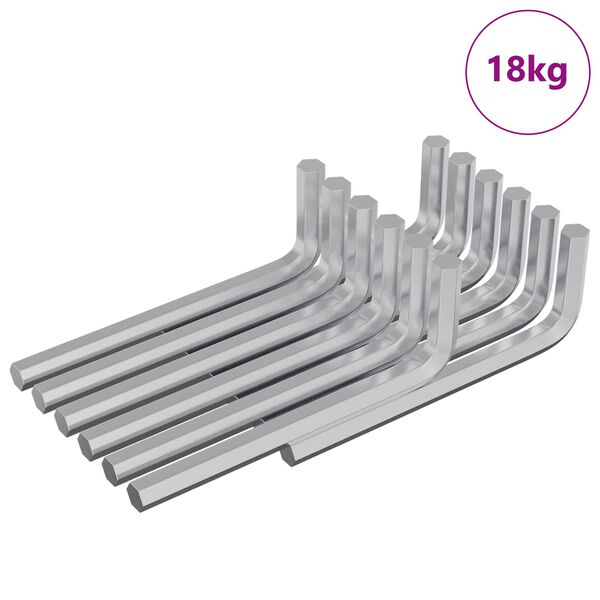 vidaXL Sexkantnyckel 1800 pcs Silver 32 x 86 mm St&aring;l